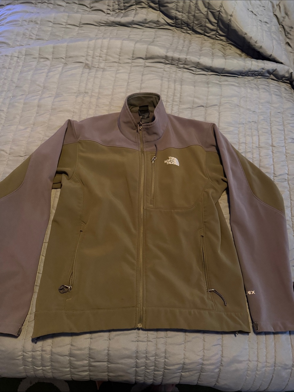 The North Face Men's Olive Green & Taupe Performance Softshell Jacket